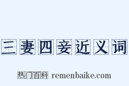 三妻四妾近义词是什么意思的图片